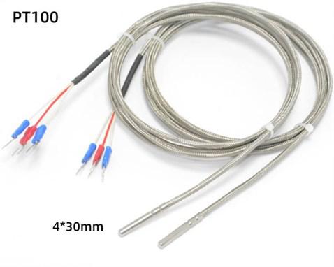 PT100 Sıcaklık Sensörü Termokupl 4Mm Çap 1Mt Kablolu