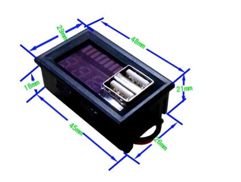 12v Akü Yüzde Ve Volt Göstergeli 5V Usb Çıkışlı Panel Tipi