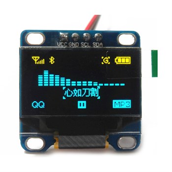 0.96 inch 128x64 Sarı Mavi Oled Grafik Lcd Ekran 4 Pin I2C