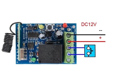 1 Kanal 433 MHz 12v Kablosuz RF Alıcı-Verici Röle Kartı