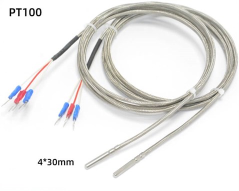 PT100 Sıcaklık Sensörü Termokupl 4mm Çap 1mt Kablolu
