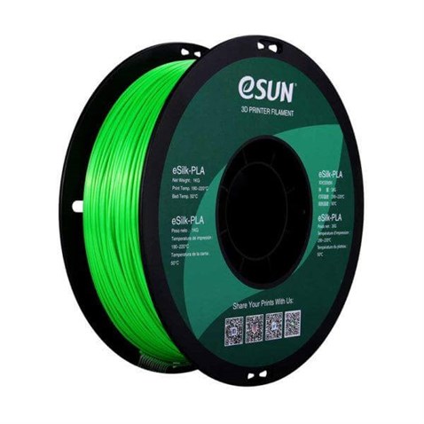eSUN eSilk PLA Green Yeşil Parlak Yüzey Filament 1.75mm 1Kg