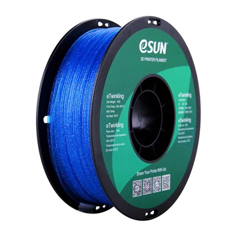 eSUN eTwinkling PLA Blue Mavi Simli Filament 1.75mm 1Kg