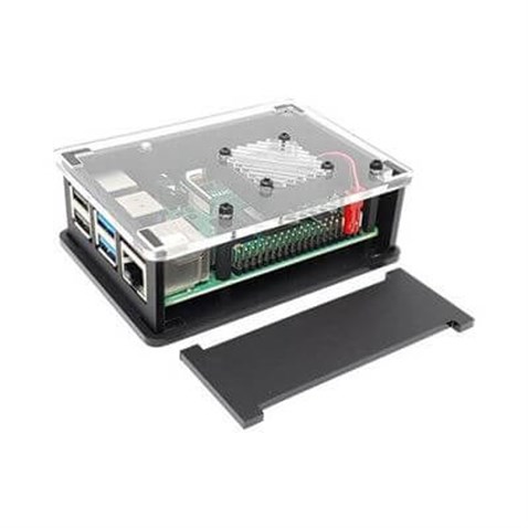 Raspberry Pi 4 Fanlı Muhafaza Kutusu Şeffaf Pi Hut