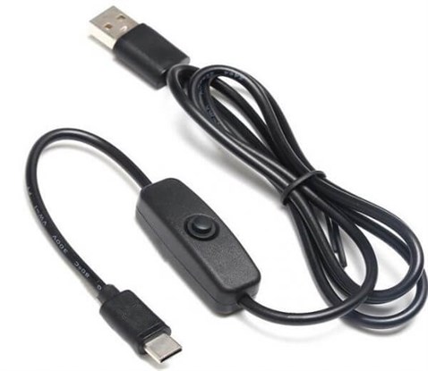 Raspberry Pi 4 Type-c USB Anahtarlı Güç Kablosu