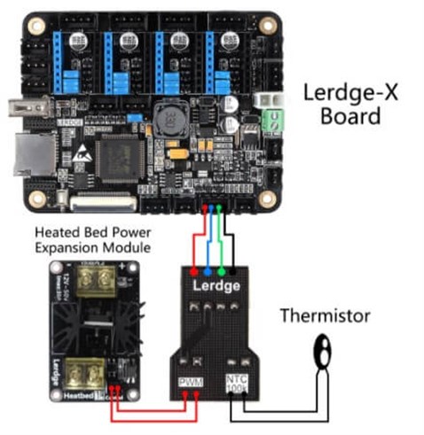 LERDGE X Heat Bed Ara Adaptör Modül
