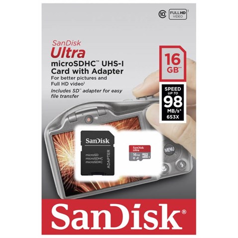Sandisk Ultra 16Gb Class10 98MB/s MicroSD