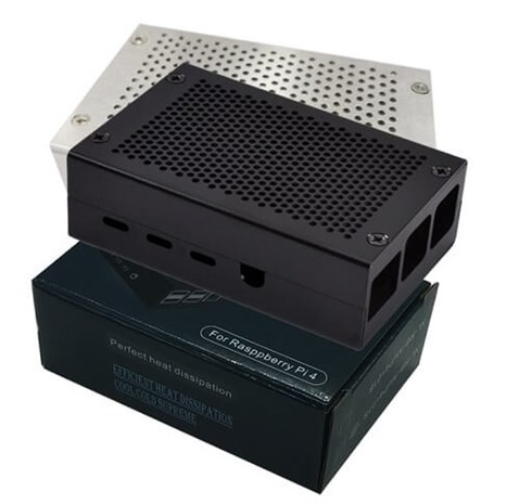Raspberry Pi 4 Uyumlu Alüminyum Metal Kasa Fanlı Kutu