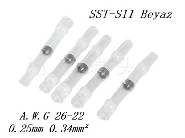 Lehimli Makaron Isı ile Daralan Lehimli Makaron SST-S11 Beyaz 10 Adet