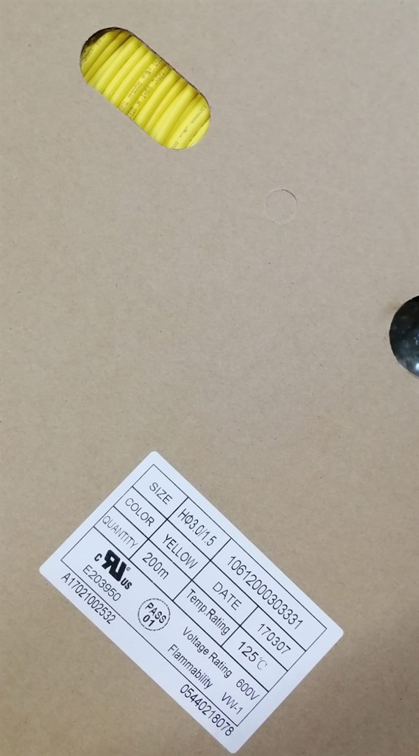 3mm Isı İle Daralan Makaron Sarı renk 200mt