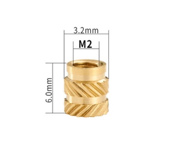 İnsert Çakma Somun M2 Yükseklik 6mm 10 Adet