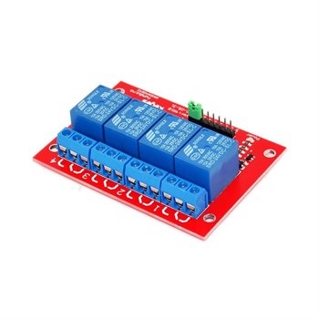 24V 4 Kanal Röle Kartı Kırmızı Pcb