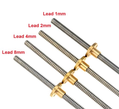 3D Yazıcı Trapez t8 8mm Lead 2mm Vidalı Mil ve Somun Seti 50 Cm
