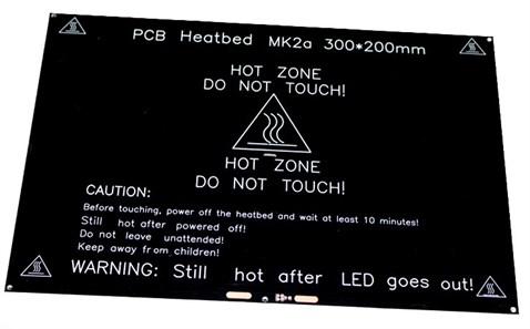 3D Yazıcı Tabla Isıtıcı MK2A Pcb Alüminyum Heatbed Siyah 20X30cm