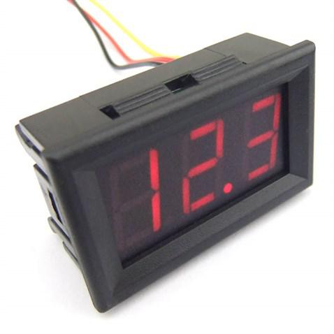 Dijital Voltmetre DC 0-200 Volt Kırmızı Panel Tipi