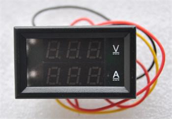 Dijital Voltmetre Ampermetre DC 4.5-30V 100A Kırmızı Mavi Panel Tipi
