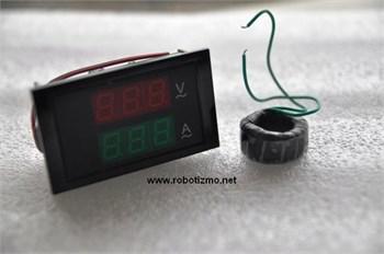 Dijital Voltmetre Ampermetre AC 80-500V 100A Kırmızı Yeşil Panel Tipi