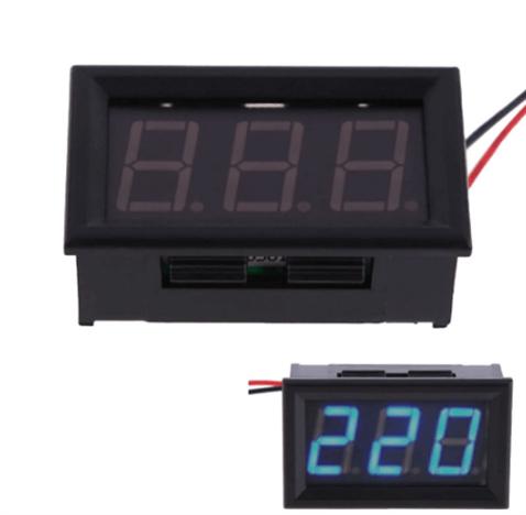 Dijital Voltmetre AC 60-500 Volt Mavi Panel Tipi