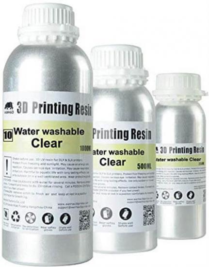 Wanhao Water Washable UV Resin Clear Şeffaf Suda Temizlenen UV Reçine 0,5L