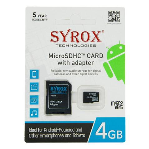 Syrox 4 Gb Micro Sd Card Hafıza Kartı Adaptörlü