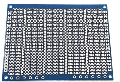 Tek Taraflı Delikli Epoksi Plaket 7X9 Cm Pcb Mavi