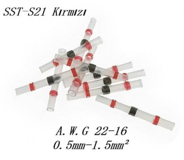 Lehimli Makaron Isı İle Daralan Lehimli Makaron SST-S21 Kırmızı