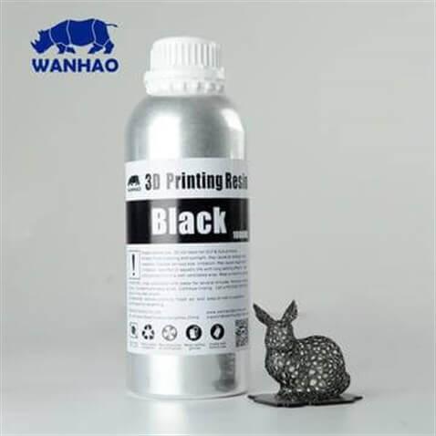 Wanhao Washable UV Resin Black Siyah Suda Temizlenen UV Reçine 0,5L